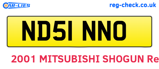 ND51NNO are the vehicle registration plates.