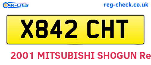 X842CHT are the vehicle registration plates.