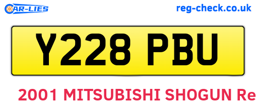 Y228PBU are the vehicle registration plates.