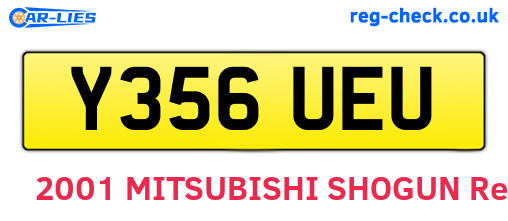 Y356UEU are the vehicle registration plates.