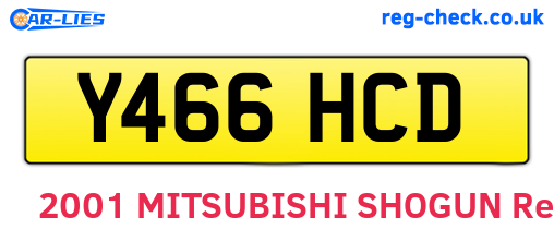 Y466HCD are the vehicle registration plates.