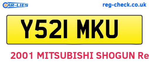 Y521MKU are the vehicle registration plates.