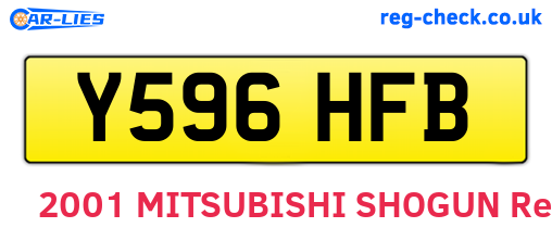 Y596HFB are the vehicle registration plates.