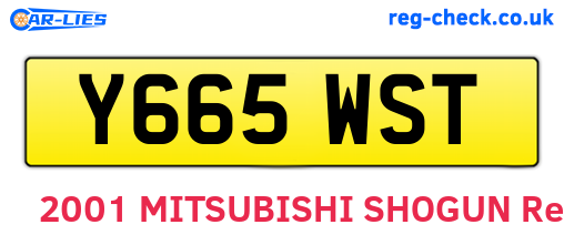 Y665WST are the vehicle registration plates.