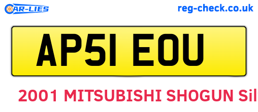 AP51EOU are the vehicle registration plates.