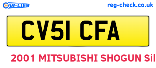 CV51CFA are the vehicle registration plates.