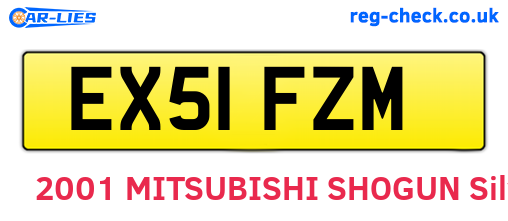 EX51FZM are the vehicle registration plates.