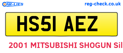 HS51AEZ are the vehicle registration plates.