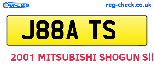 J88ATS are the vehicle registration plates.