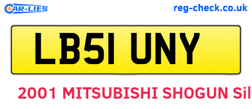 LB51UNY are the vehicle registration plates.