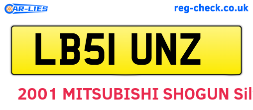 LB51UNZ are the vehicle registration plates.