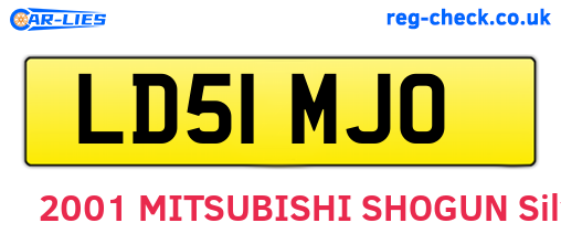 LD51MJO are the vehicle registration plates.