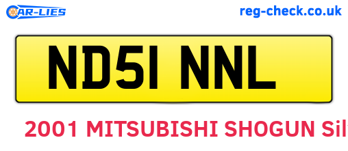 ND51NNL are the vehicle registration plates.