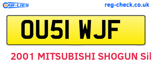 OU51WJF are the vehicle registration plates.