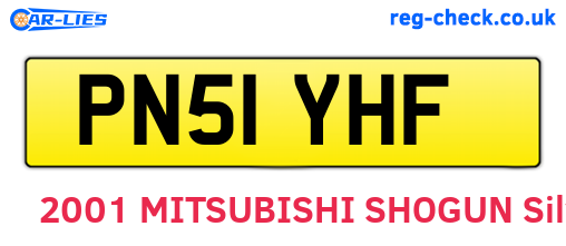 PN51YHF are the vehicle registration plates.