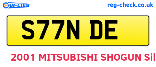 S77NDE are the vehicle registration plates.