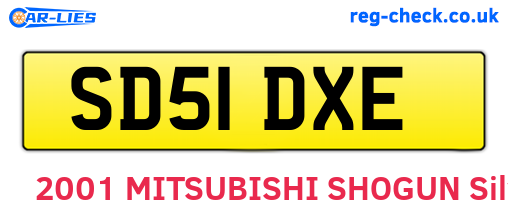 SD51DXE are the vehicle registration plates.