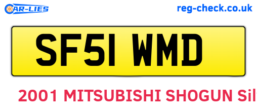SF51WMD are the vehicle registration plates.