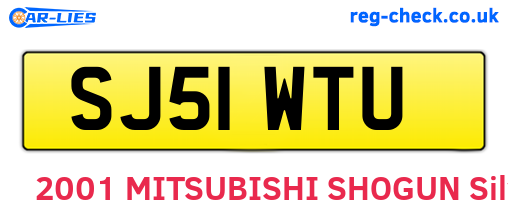 SJ51WTU are the vehicle registration plates.