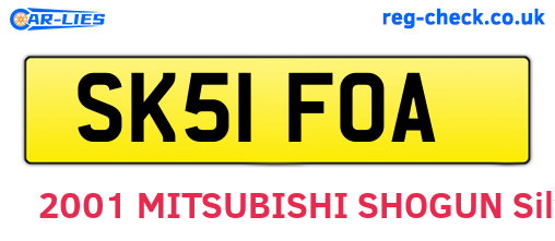 SK51FOA are the vehicle registration plates.