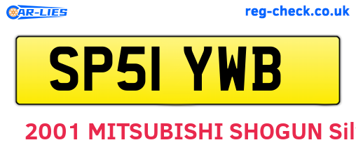 SP51YWB are the vehicle registration plates.