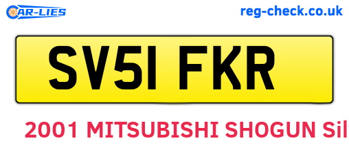 SV51FKR are the vehicle registration plates.