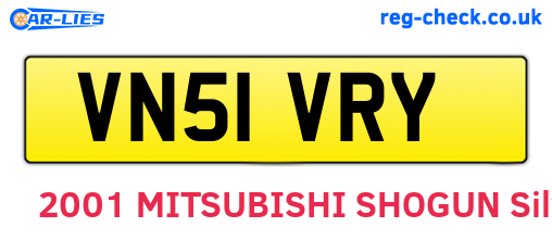 VN51VRY are the vehicle registration plates.