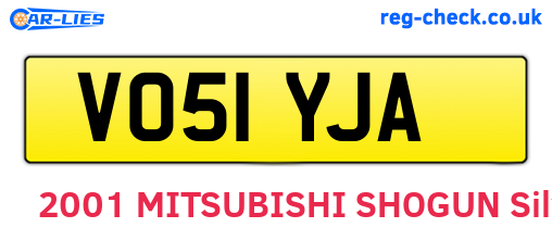 VO51YJA are the vehicle registration plates.