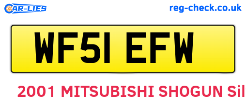 WF51EFW are the vehicle registration plates.