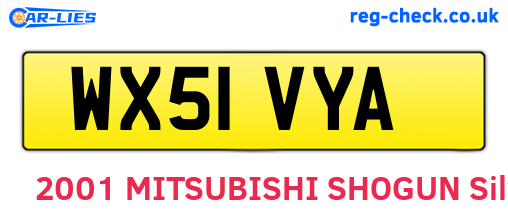 WX51VYA are the vehicle registration plates.
