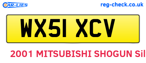 WX51XCV are the vehicle registration plates.