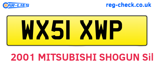 WX51XWP are the vehicle registration plates.
