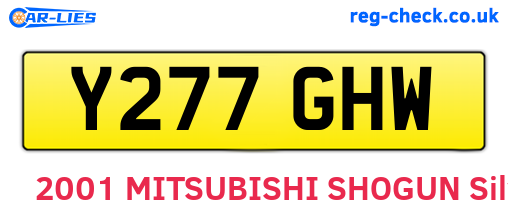 Y277GHW are the vehicle registration plates.