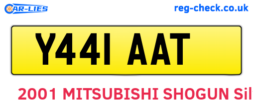 Y441AAT are the vehicle registration plates.