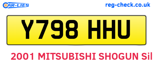 Y798HHU are the vehicle registration plates.