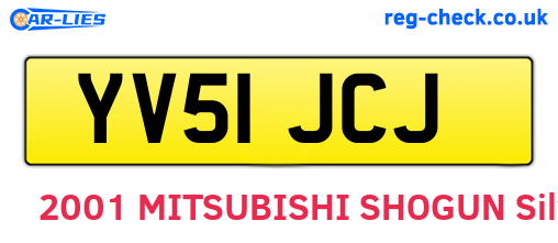 YV51JCJ are the vehicle registration plates.