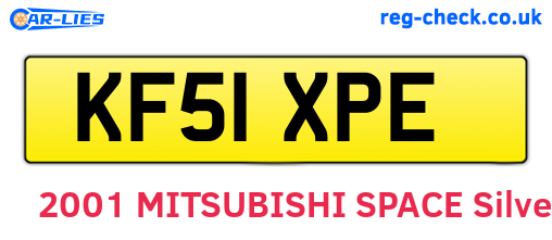 KF51XPE are the vehicle registration plates.