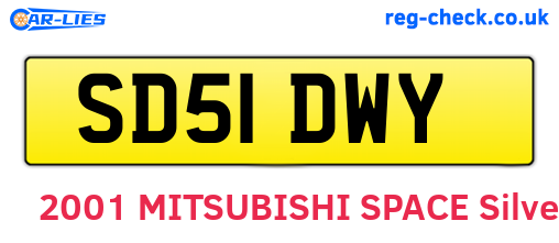 SD51DWY are the vehicle registration plates.