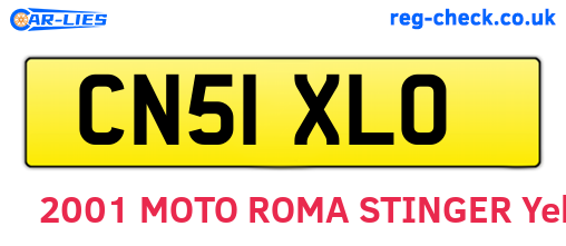 CN51XLO are the vehicle registration plates.