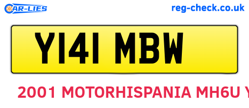 Y141MBW are the vehicle registration plates.
