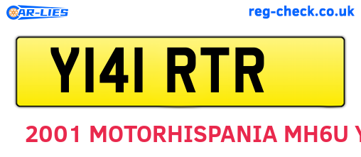 Y141RTR are the vehicle registration plates.