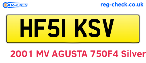 HF51KSV are the vehicle registration plates.
