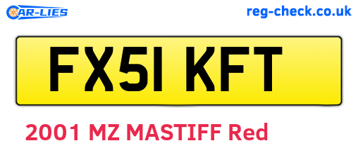 FX51KFT are the vehicle registration plates.