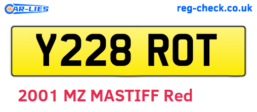 Y228ROT are the vehicle registration plates.