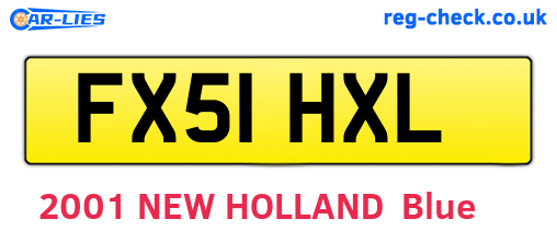 FX51HXL are the vehicle registration plates.
