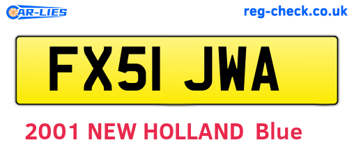 FX51JWA are the vehicle registration plates.
