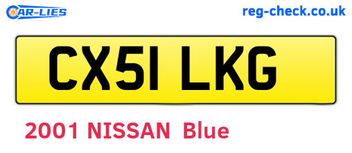CX51LKG are the vehicle registration plates.