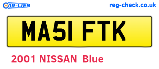 MA51FTK are the vehicle registration plates.