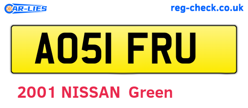 AO51FRU are the vehicle registration plates.