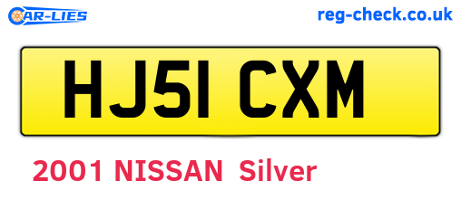 HJ51CXM are the vehicle registration plates.